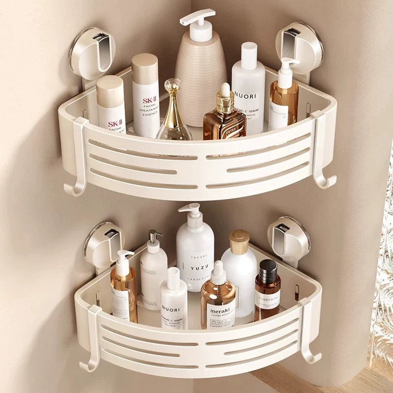 Kavdrino Bathroom Suction Cup Triangle Storage Rack, No Drilling Required
