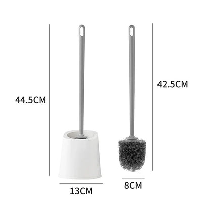 Kavdrino Household Toilet Brush Set with Soft Bristles, Round Head, Wall-Mounted, Long-Handled, Specially Designed