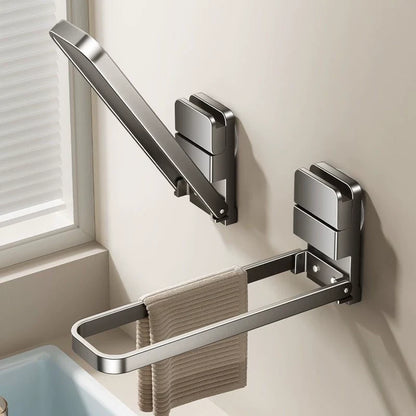 Kavdrino Bathroom Suction Cup Foldable Towel Rack Storage Shelf