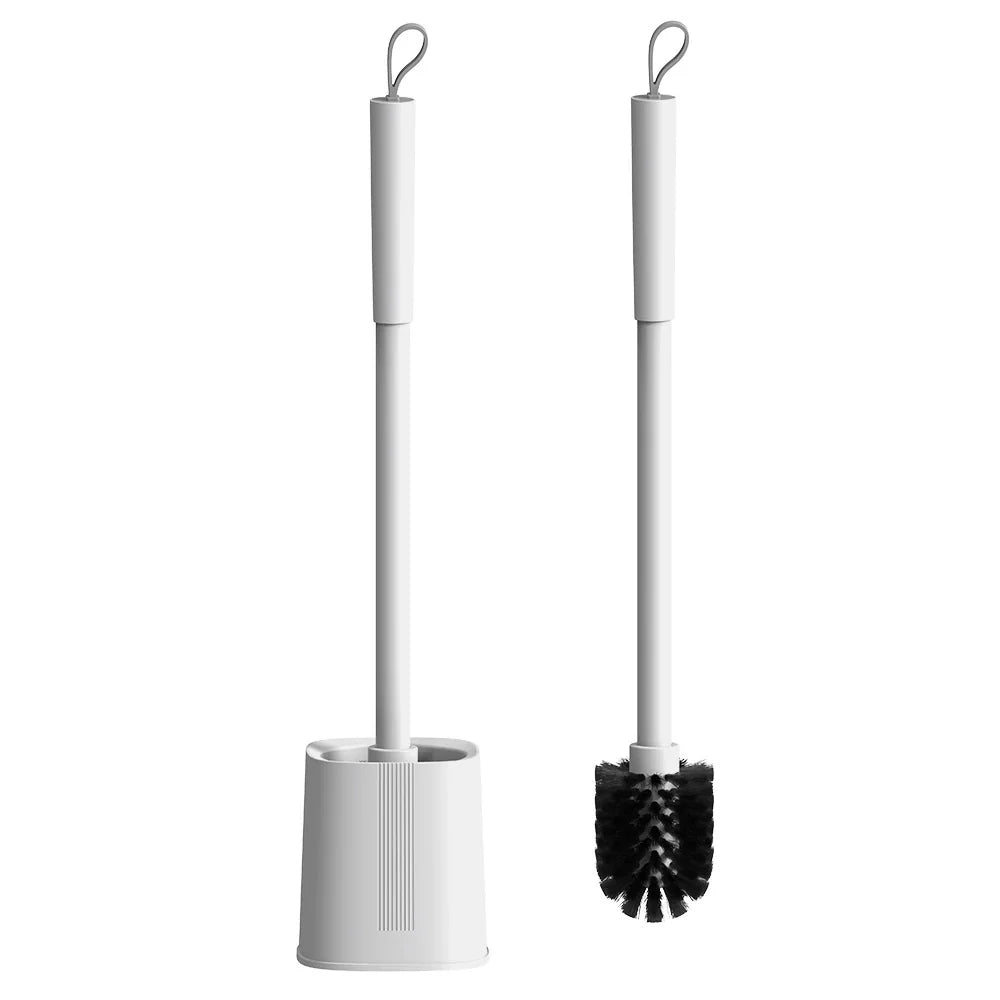 Kavdrino Household Toilet Brush Set with No Dead Angles, Long-Handled Wall-Mounted Soft Bristle Toilet Brush