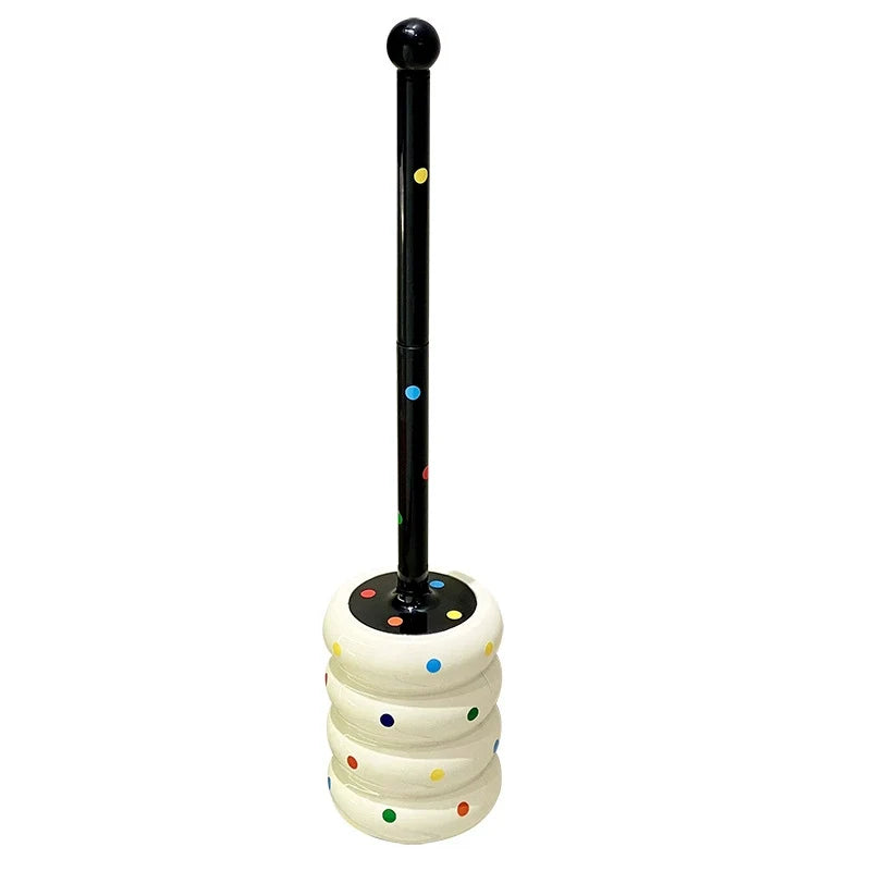 Kavdrino Wall-Mounted Polka Dot Toilet Brush Set for Thorough Household Bathroom Cleaning