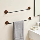Kavdrino Bathroom Walnut Towel Bar, No-Drill, Bathroom Hardware Fixture, Single Rod